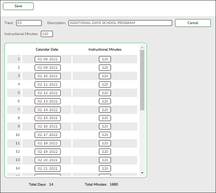 ADSY Options tab creating calendar