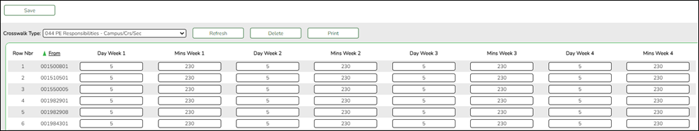 snippet of crosswalk page showing 044 example