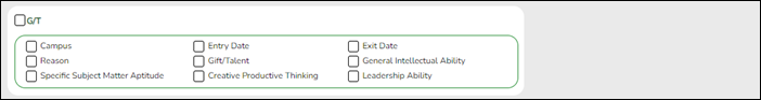 Create Registration Report - snippet with GT fields checked