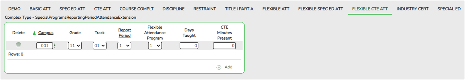 Student Flexible CTE Att tab