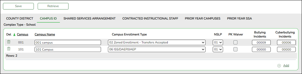 Campus ID tab