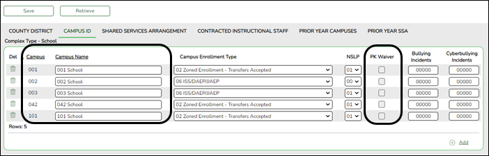 Campus tab with summer elements highlighted