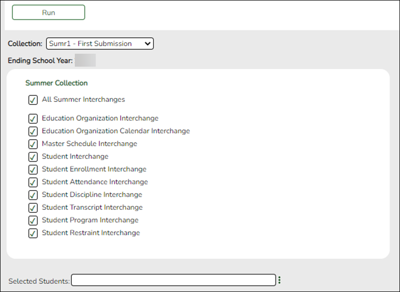 Create TSDS PEIMS Interchanges page