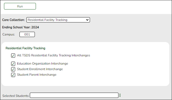 Core Collections Interchange with RF Tracker selected