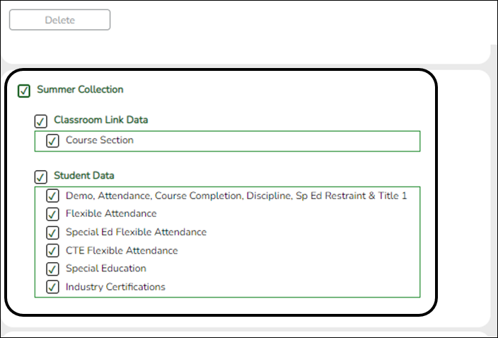 Delete/Clear Tables utility with summer fields highlighted