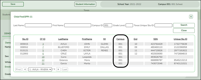 Retrieving a student from the directory who does not have an evaluation campus id