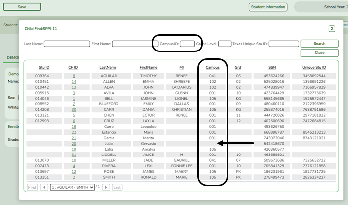 Retrieving a student from the directory who does not have an evaluation campus id