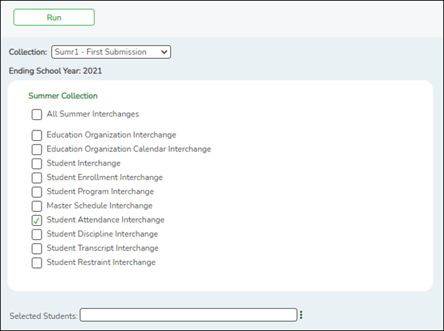 Create Summer I Student Attendance Interchanges