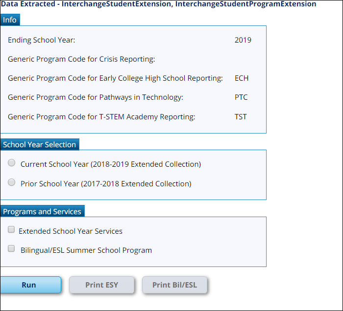 Extended Extract page