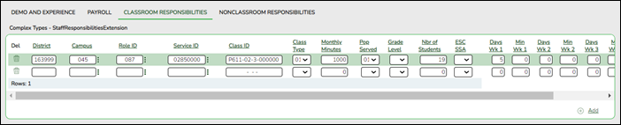 Fall Staff Classroom Responsibilities maintenance page