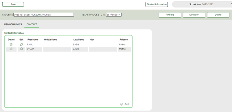 SPPI-14 Contact tab