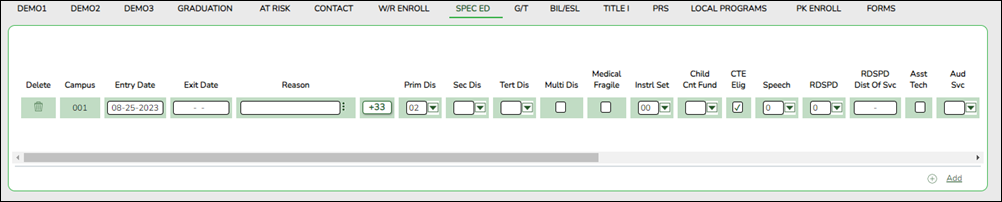 Part 1 Special Ed tab