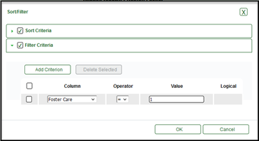 SRG0600 - Student Special Program Listing report sort/filter view SRG0600 - Student Special Program Listing report sort/filter view
