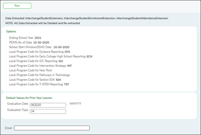 Extract Data to State Reporting