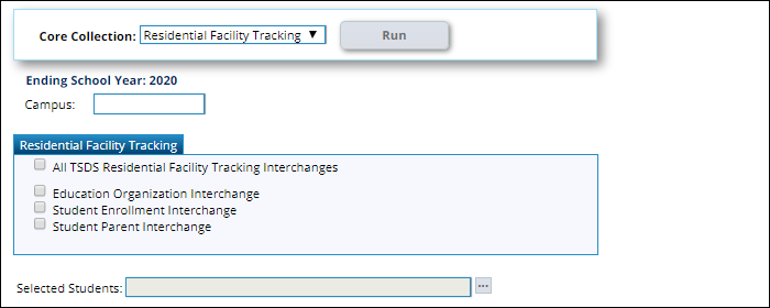 Create TSDS Core Collections Interchange page