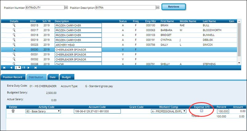 Distribution Tab With Expense 373