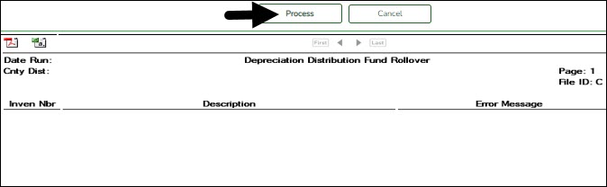 Depreciation Distribution Fund Rollover Report