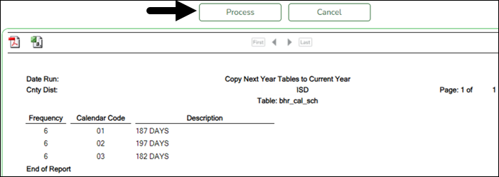 Copy Next Year Tables to Current Year Report