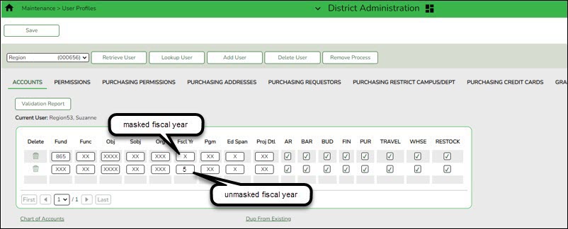 District Administration User Profiles Accounts Tab
