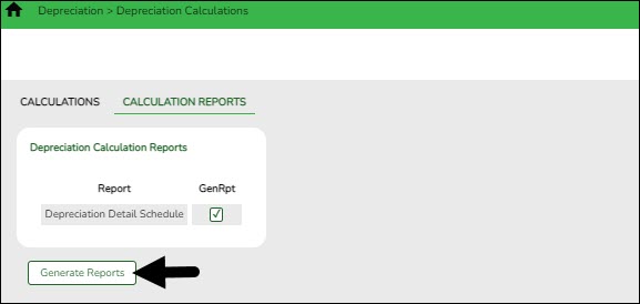 Calculation Reports Page