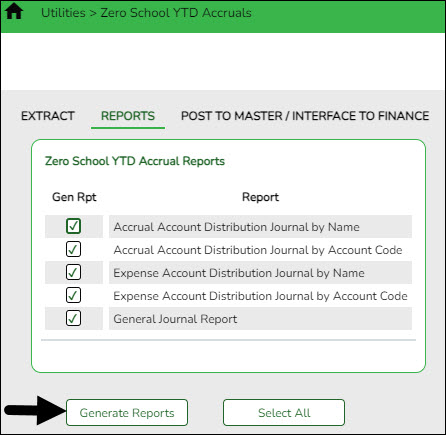 Zero School YTD Reports Page