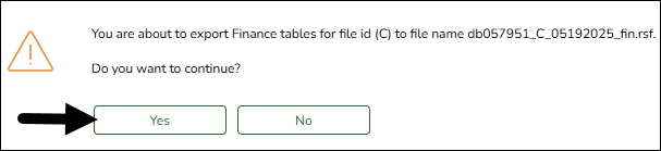 Export Finance Tables Message