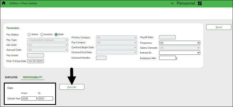 Responsibility Tab