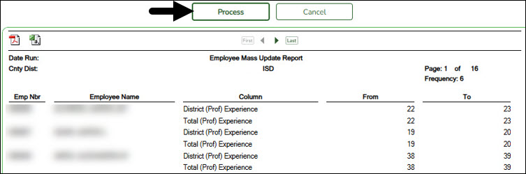 Mass Update Total Professional Experience Report