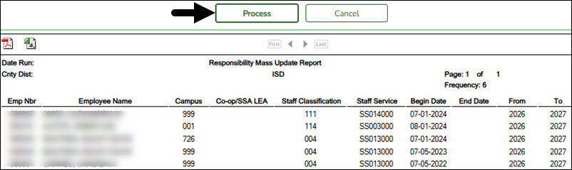 Employee Mass Update Report