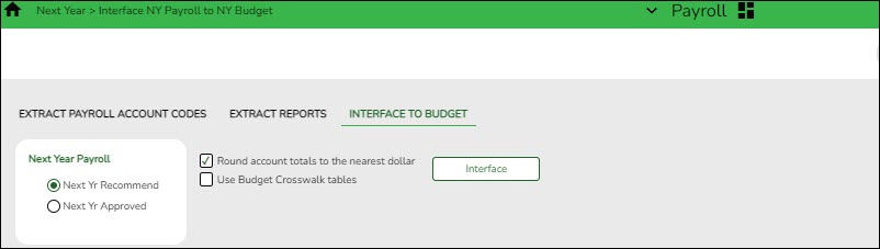 Interface To Budget Tab