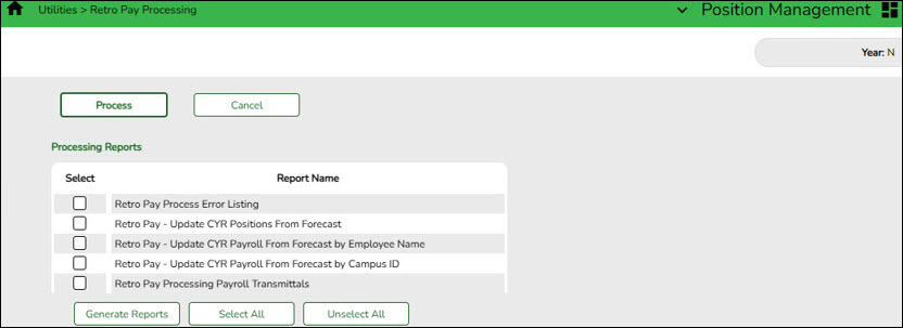 Retro Pay Processing Reports