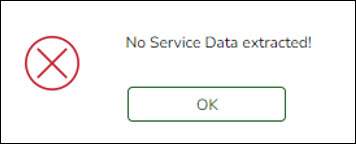 No Service Data Extracted Message