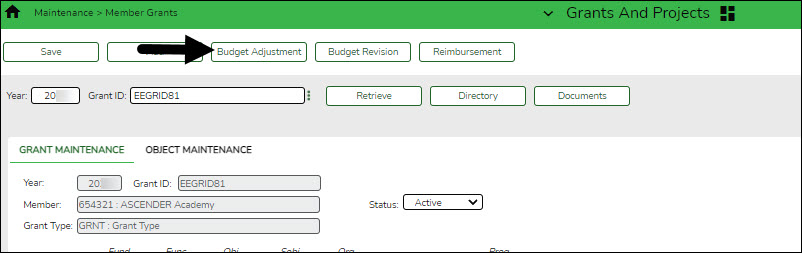 Budget Adjustment Button