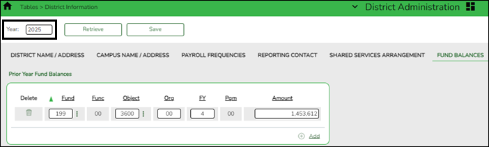 Fund Balances Tab