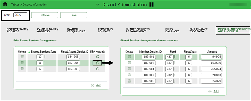 SSA Fiscal Agent Member Amounts