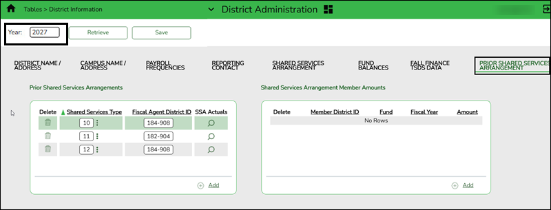 SSA Fiscal Agent Member Amounts
