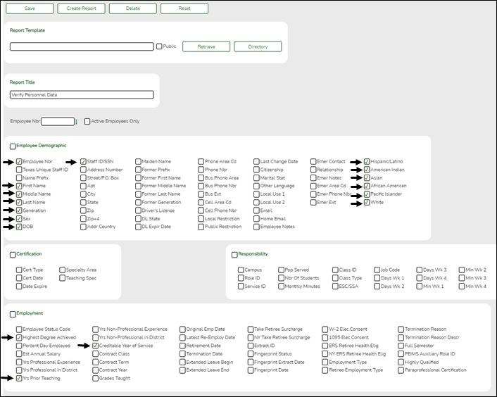 Create User Created Report with Classroom Roster elements highlighted