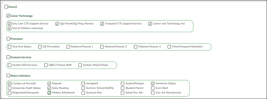 Create Registration Report page with Demo3 fields highlighted