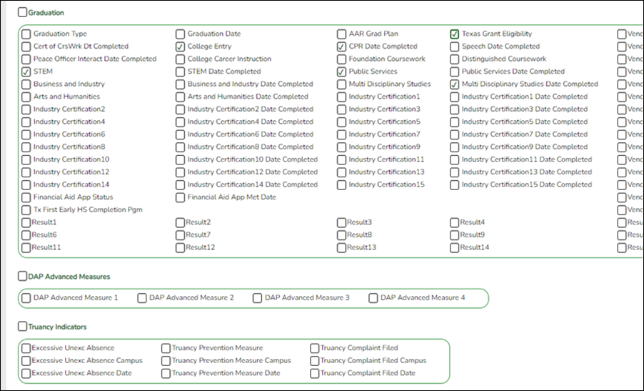 Create Registration Report page starting with Graduation fields