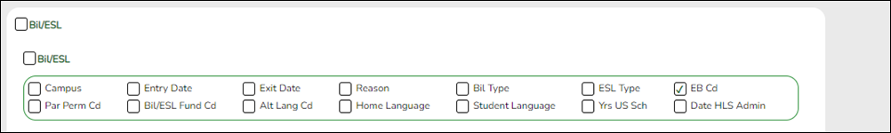 snippet of Create Registration Report with ECDS element highlighted