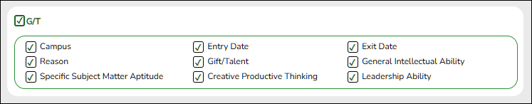 create registration report page gifted talented