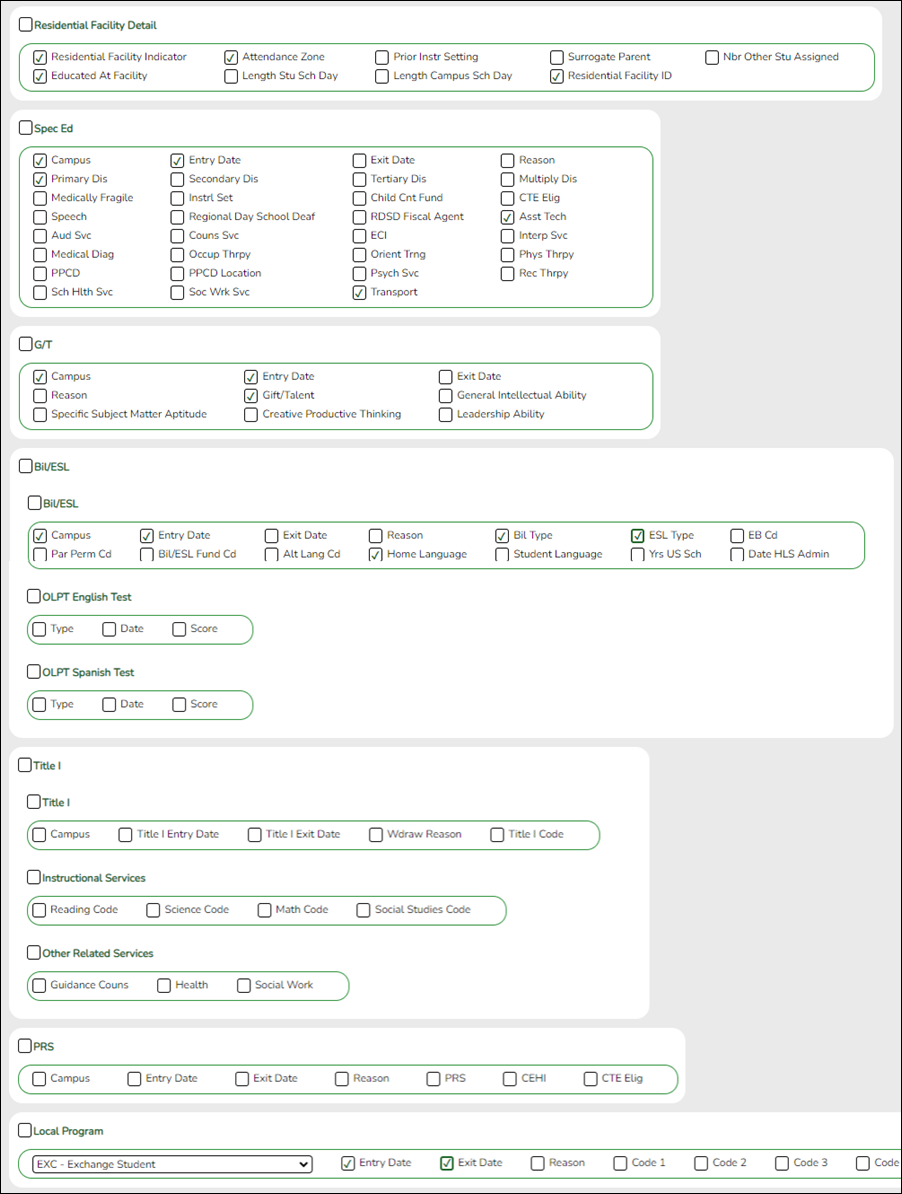 Create Registration Report page starting with bilingual/ESL fields