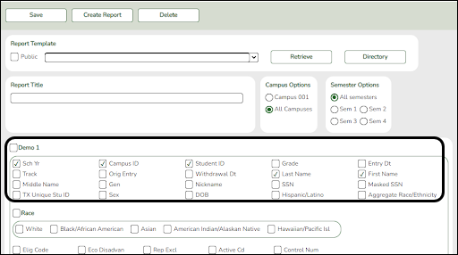 Create Grade Reporting Report - Demo1