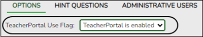 Grade Reporting > Maintenance > TeacherPortal Options > District > Options with TeacherPortal enabled