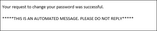Change Password Confirmation Email Message