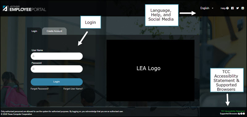 ASCENDER EmployeePortal Login Page