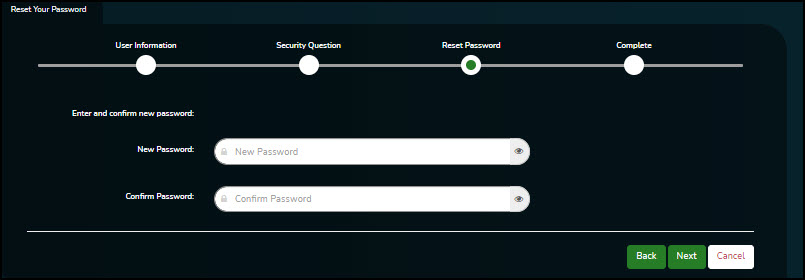 Reset Password Page