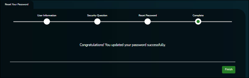 Password Reset Successful Page