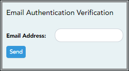 Admin Alert Console Management page - Email Authentication Verification section