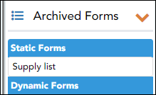 Archived Forms list